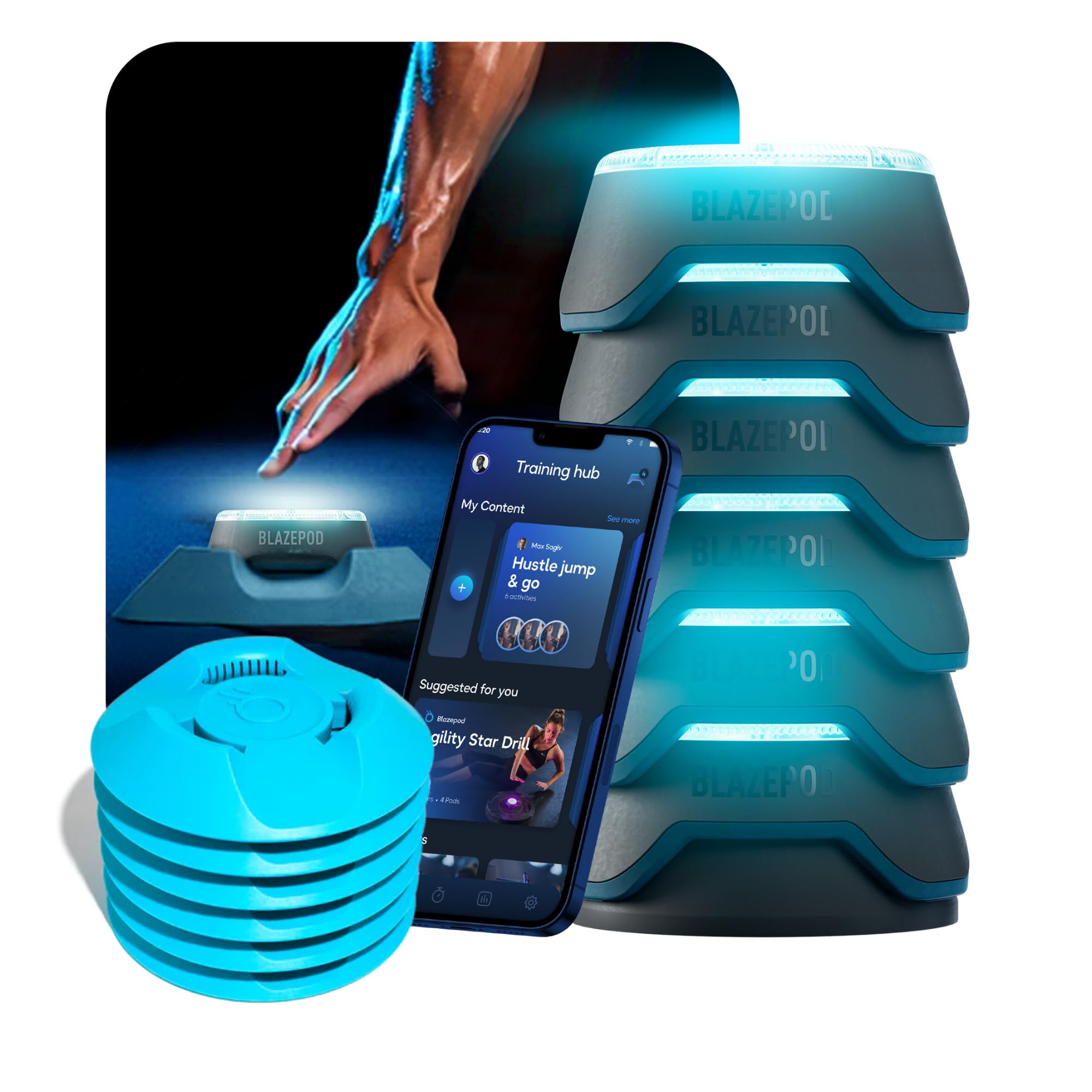 BlazePod Kit de treinamento de reação Smart Pods para exercícios